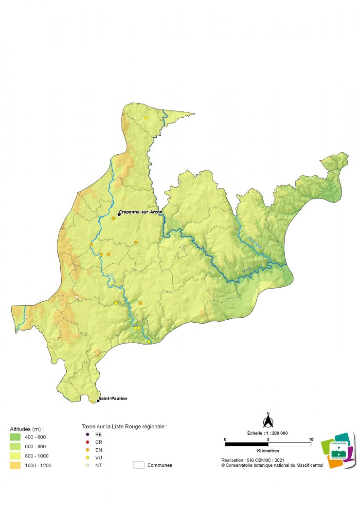 Taxons menacés des Plateaux du Forez