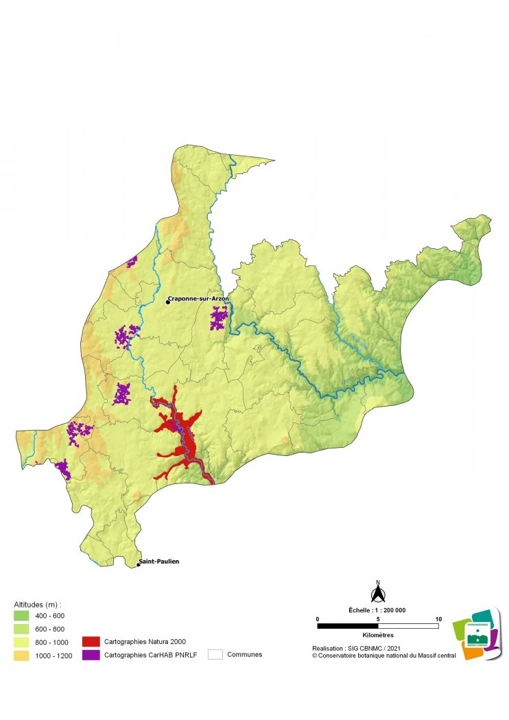 Cartographie des Plateaux du Forez