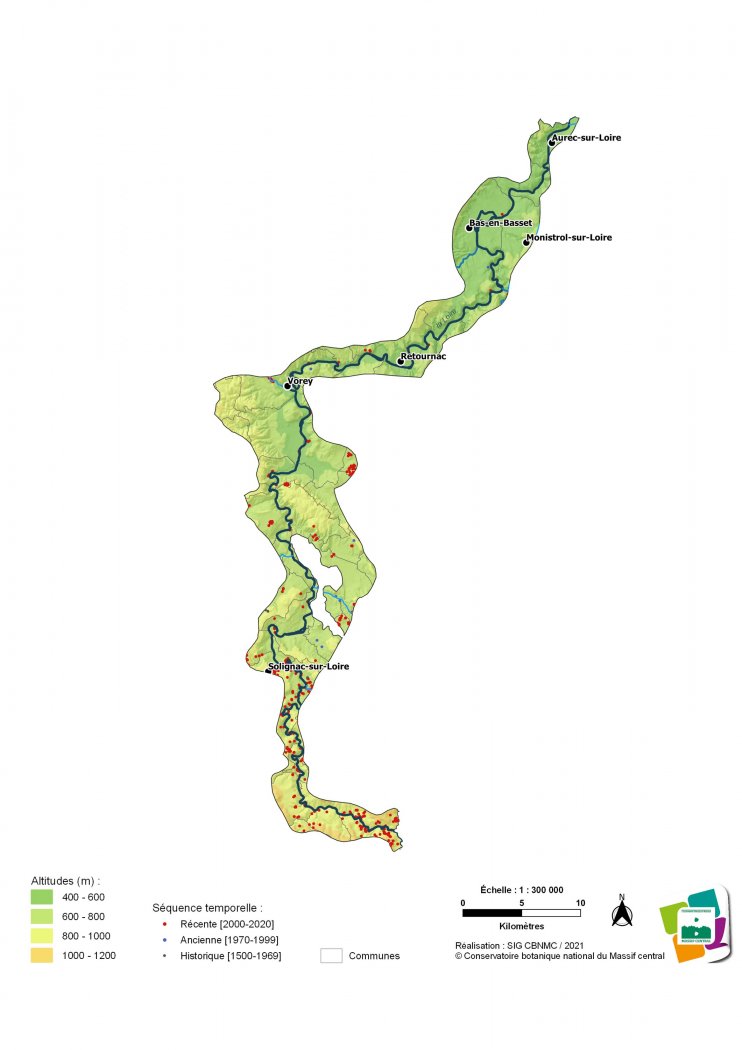 Relevés phytosociologiques de la Vallée et gorges de la Haute-Loire