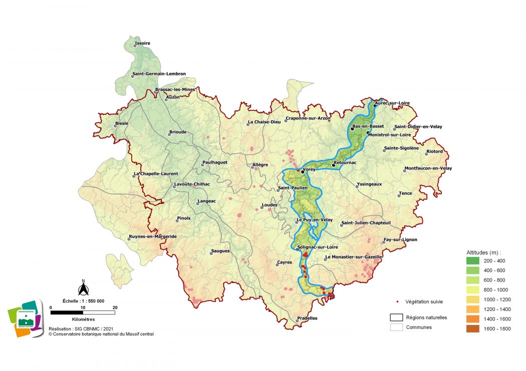 Suivi de végétations et d'habitats de la Vallée et gorges de la Haute-Loire