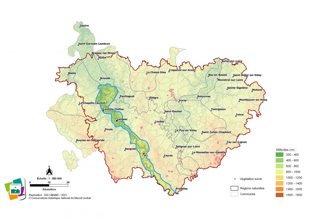Suivi de végétations et d'habitats de la Vallée et gorges du Haut-Allier