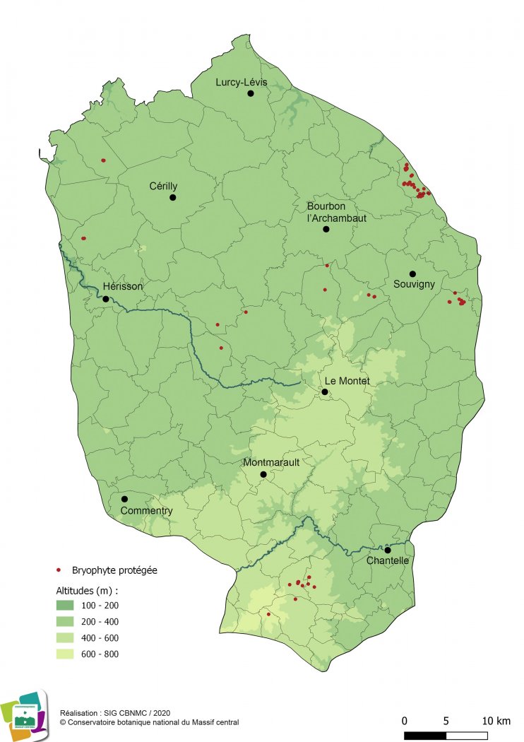 Taxons indigènes protégés de la Forêt et bocage bourbonnais