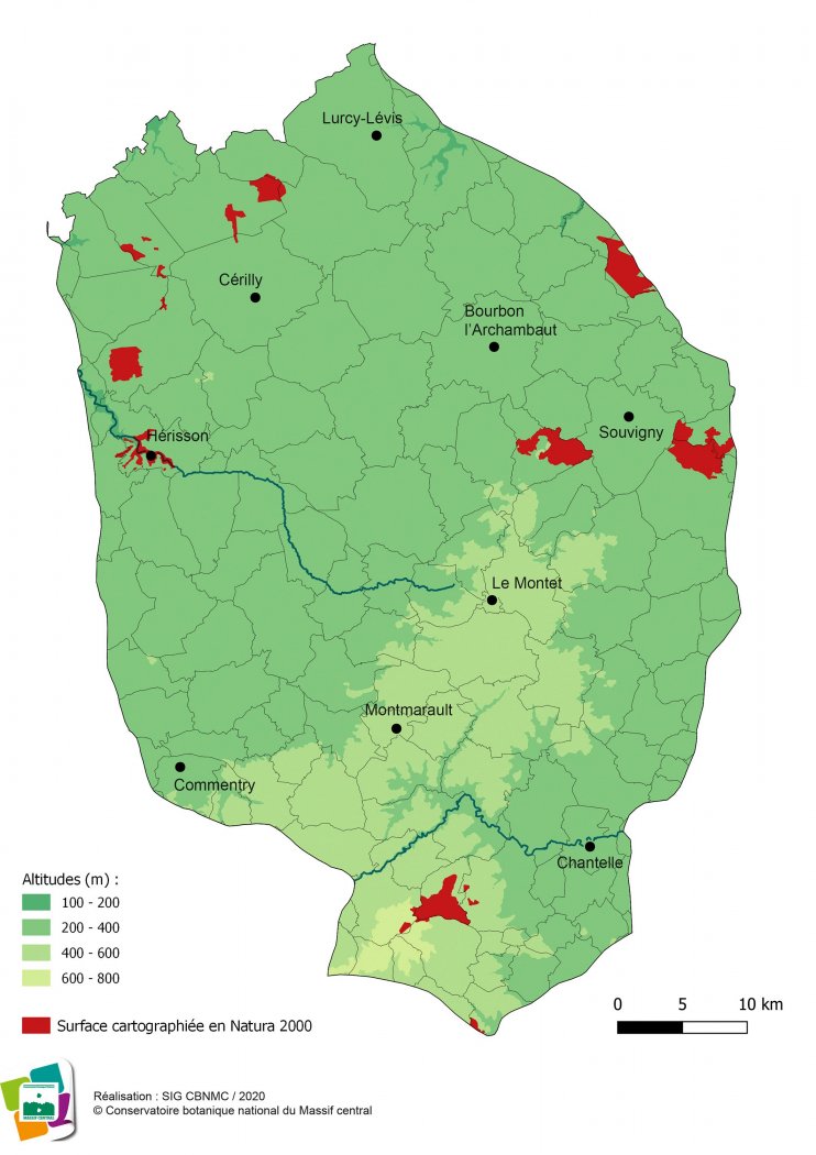 Cartographie de la Forêt et bocage bourbonnais