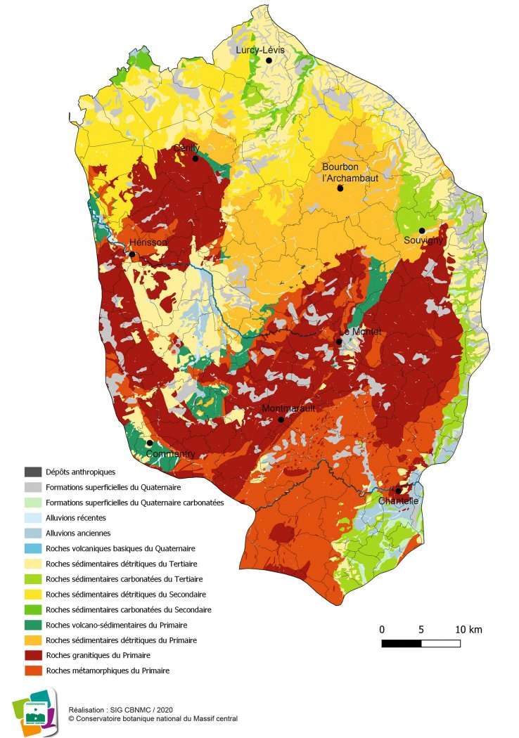 Géologie de la Forêt et bocage bourbonnais