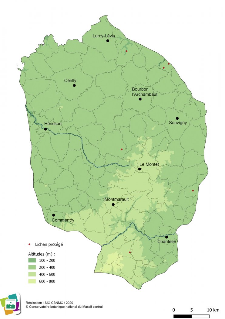 Taxons indigènes protégés de la Forêt et bocage bourbonnais