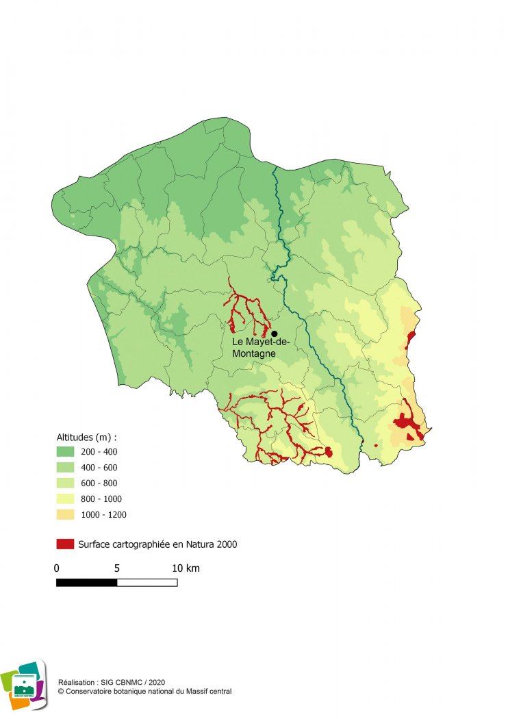 Cartographie de la Montagne bourbonnaise