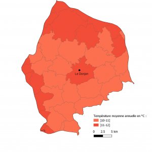 Isothermes du Bocage des Basses Marches du Bourbonnais